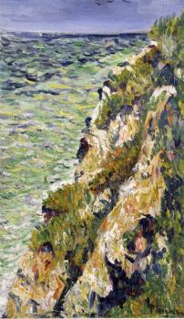 (image for) Handmade oil painting Copy paintings of famous artists Paul Signac's painting, Port-en-Bessin, a Cliff - Click Image to Close